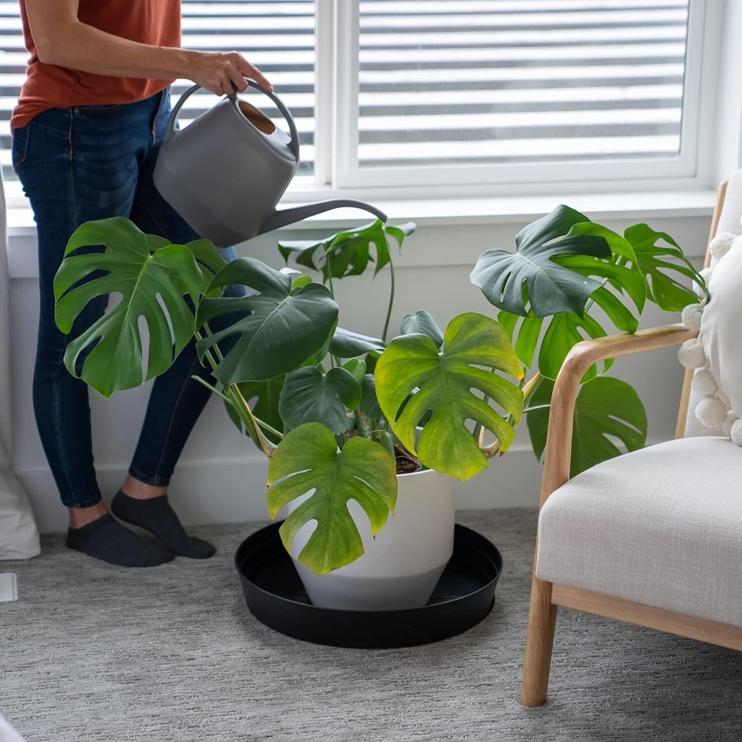 Durable 18" Plant Drip Trays - Extra-Deep Saucers for Indoor Pots and Bird Baths