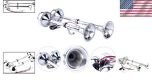Load image into Gallery viewer, Weather-Resistant Stainless Steel Dual Trumpet Horn - 125db for Boats &amp; Trucks