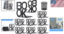 Load image into Gallery viewer, Elegant Black Metal Bookends - Perfect Gift for Book Lovers, 8 Pairs Included