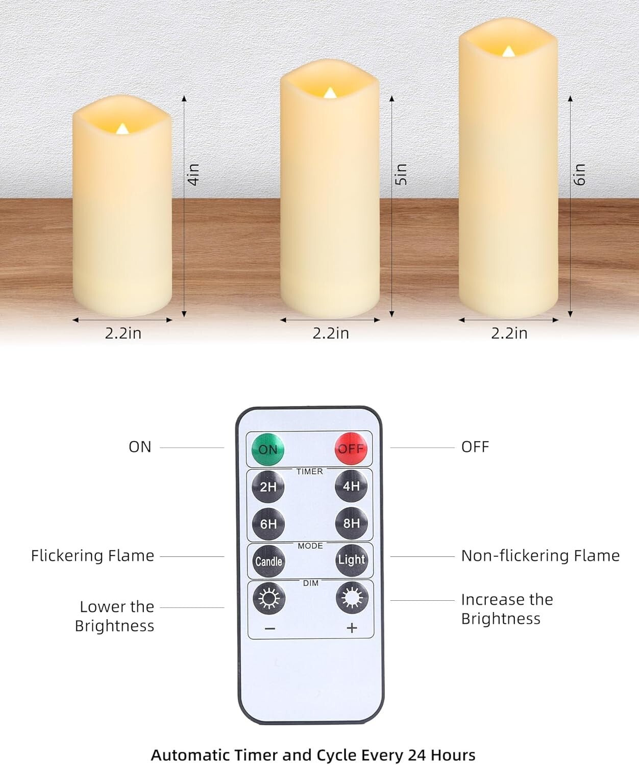 Flickering 24-Pc LED Candles with Remote & Timer for Indoor/Outdoor Elegance