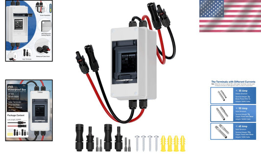 60 Amp Solar Disconnect Switch - IP65 Waterproof Miniature Circuit Breaker