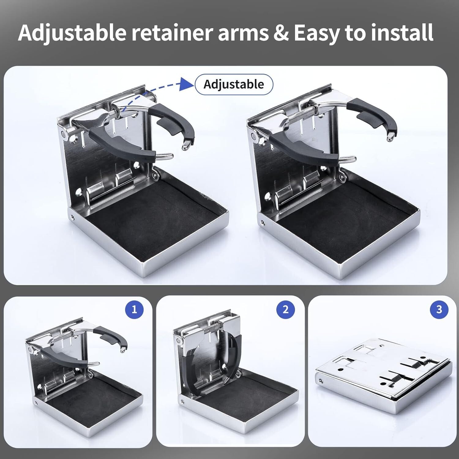 Space-Saving Folding Cup Holders in Stainless Steel – Perfect for RV and Home