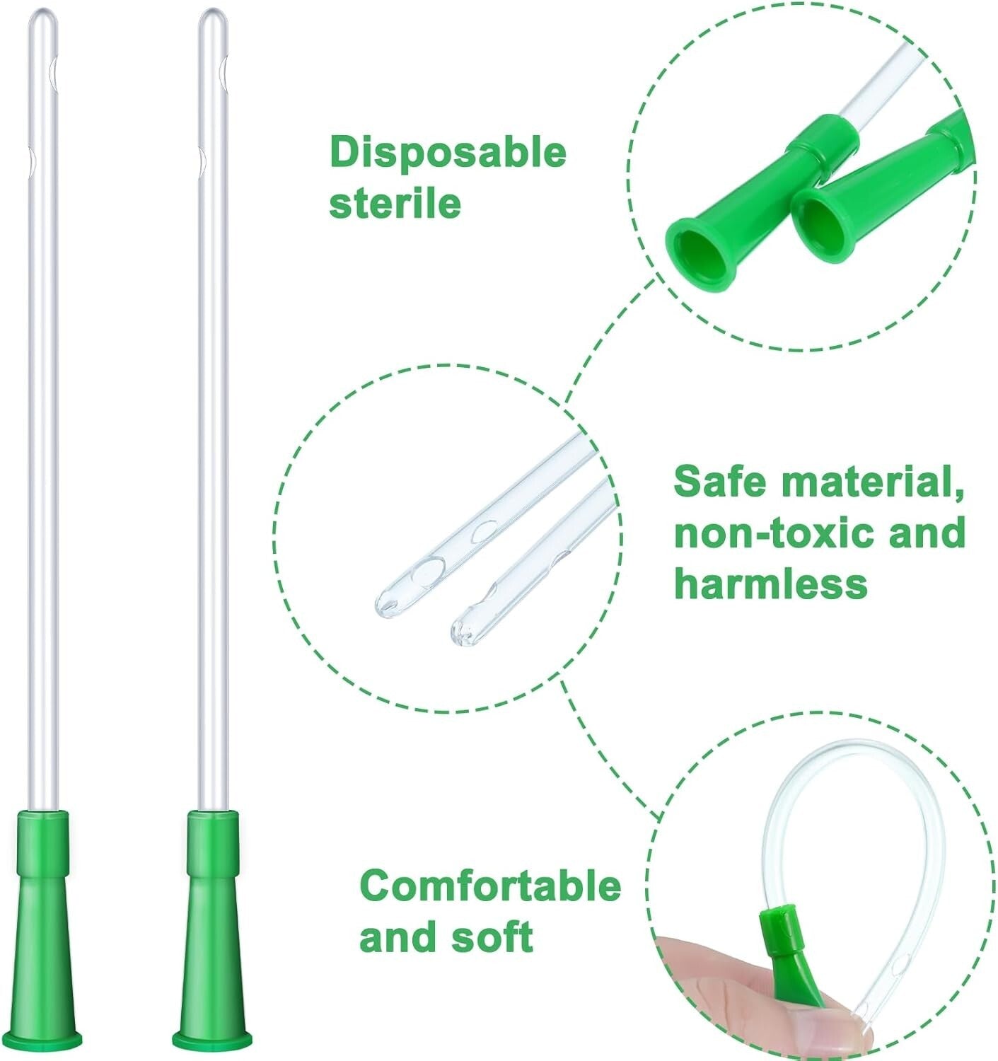 Soft and Safe 120PCS PVC Replacement Enema Tubes - Individually Packaged, 12FR