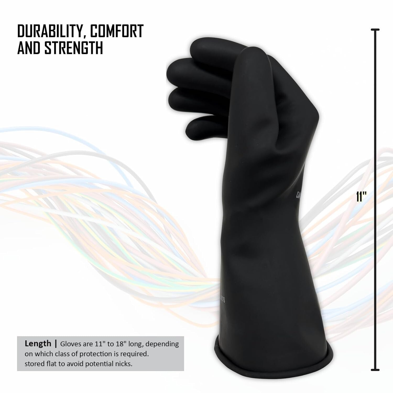 Dielectric Rubber Electrical Gloves, Size 9, Class 0 | Pro-Certified Protection