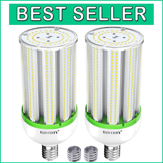 100W LED Corn Bulbs - 2-Pack, E26/E39 for Commercial Use, 15000 Lumens, 5000K