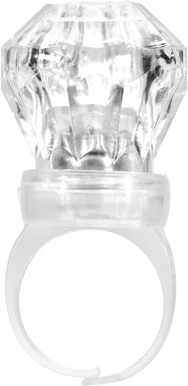 60 Pack LED Glow Rings - Bright Diamond Light-Up Rings for Parties & Events