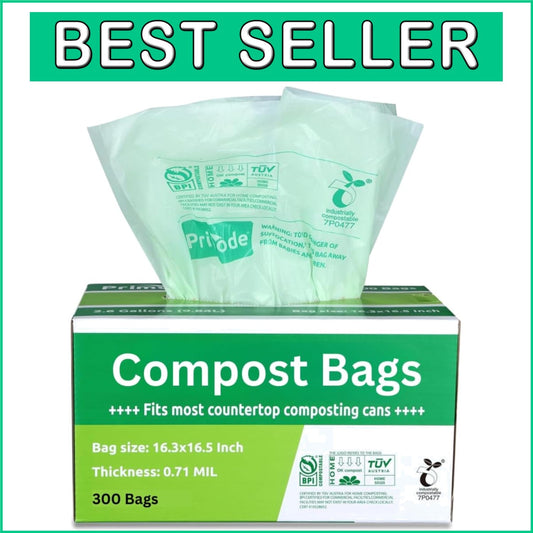 Eco-Friendly 3 Gallon Compost Bags - 300 Count, ASTM Certified for Safety
