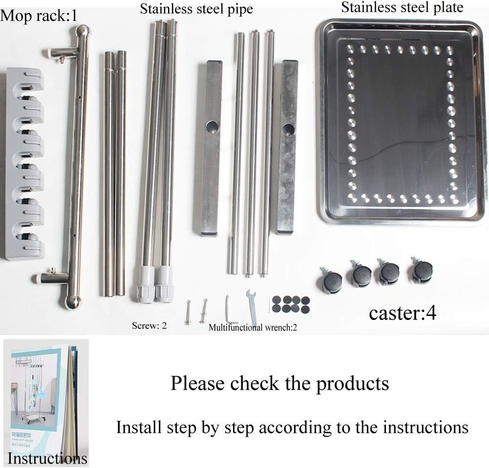 Lightweight Stainless Cleaning Tool Organizer with 5 Slots – Easy Assembly