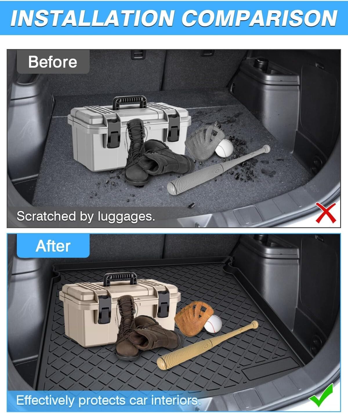 Weather-Proof Trunk Mat for Mitsubishi Outlander 2014-2020 - Protects Cargo Area