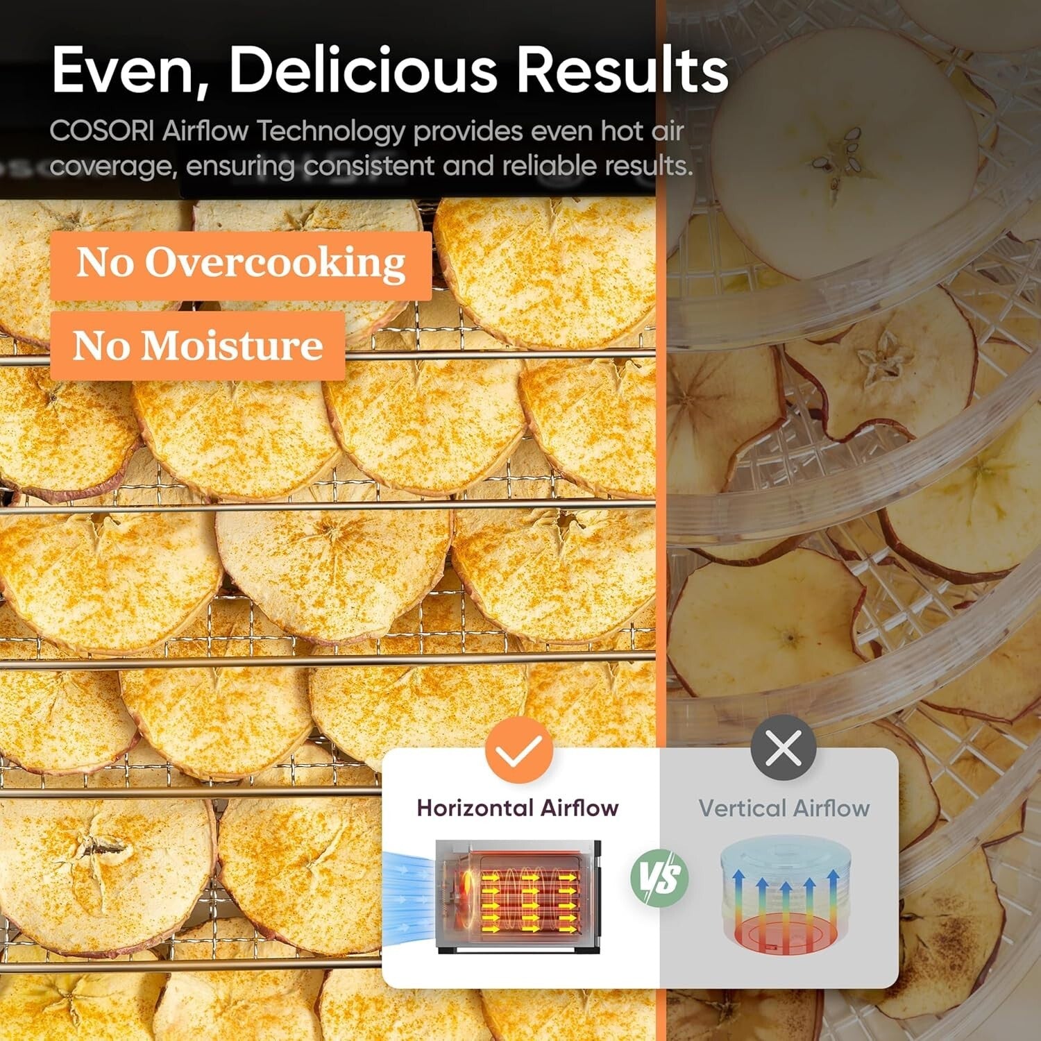 Large Capacity 600W Food Dehydrator with 6 Stainless Steel Trays, 48-Hour Timer