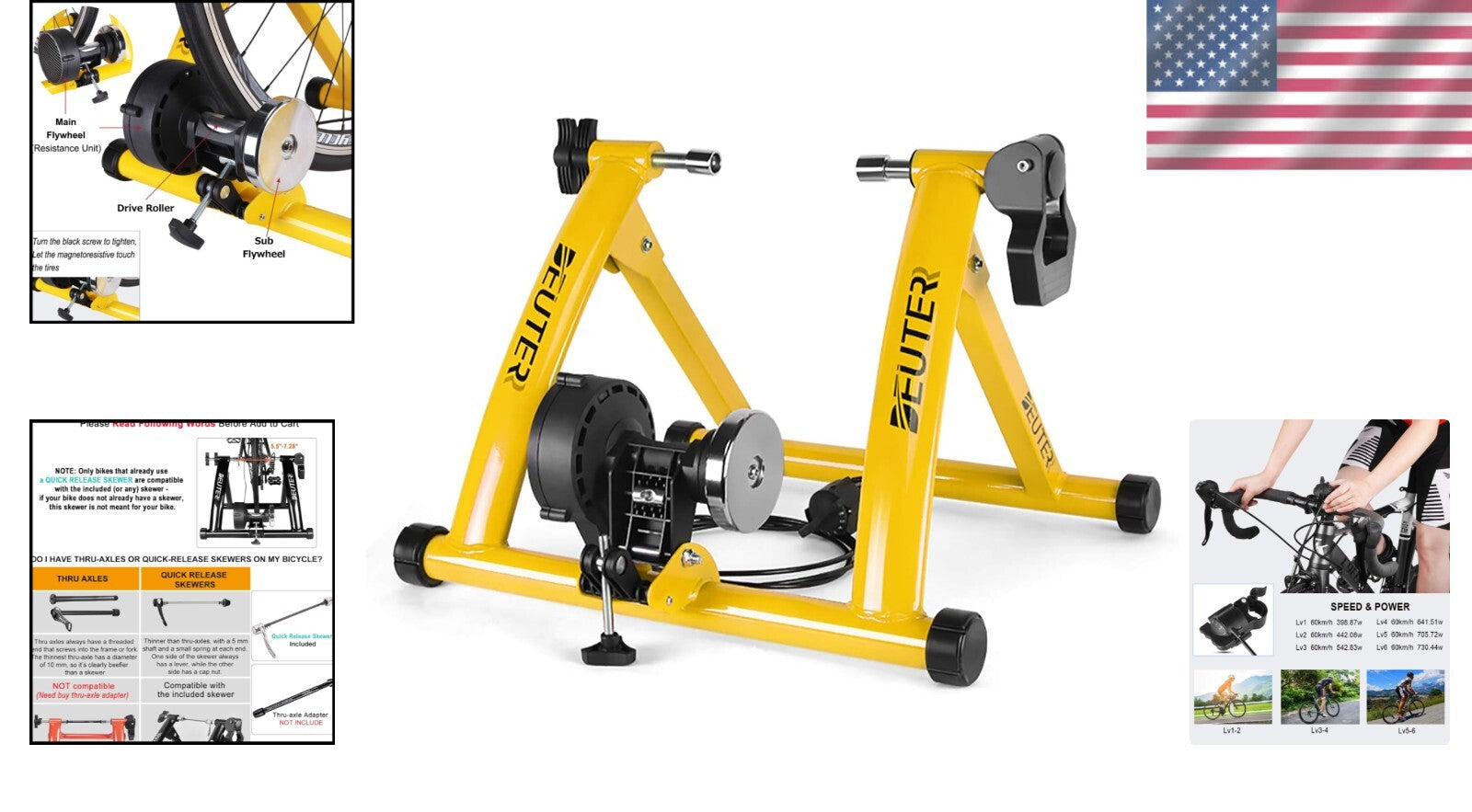 Adjustable Magnetic Bicycle Stand with Front Wheel Riser Block - Indoor Fitness