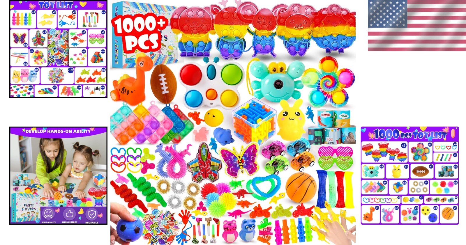 Ultimate 1000Pcs Fidget Toy Pack - Ideal for Kids' Party Goodie Bags & STUFFERS