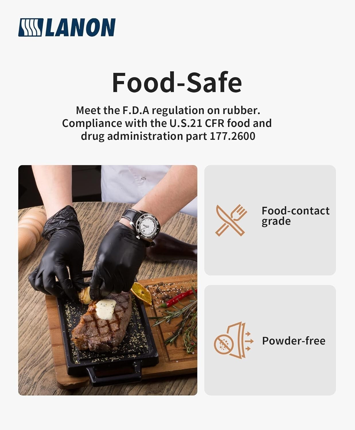 6-Mil Heavy-Duty Black Nitrile Disposable Gloves - Food-Safe, 1000 Pack, Small