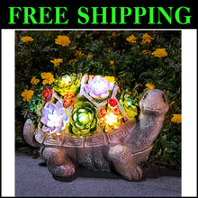 Load image into Gallery viewer, Vibrant Solar Turtle Statue for Gardens - Handmade Gift for Mom or Friends