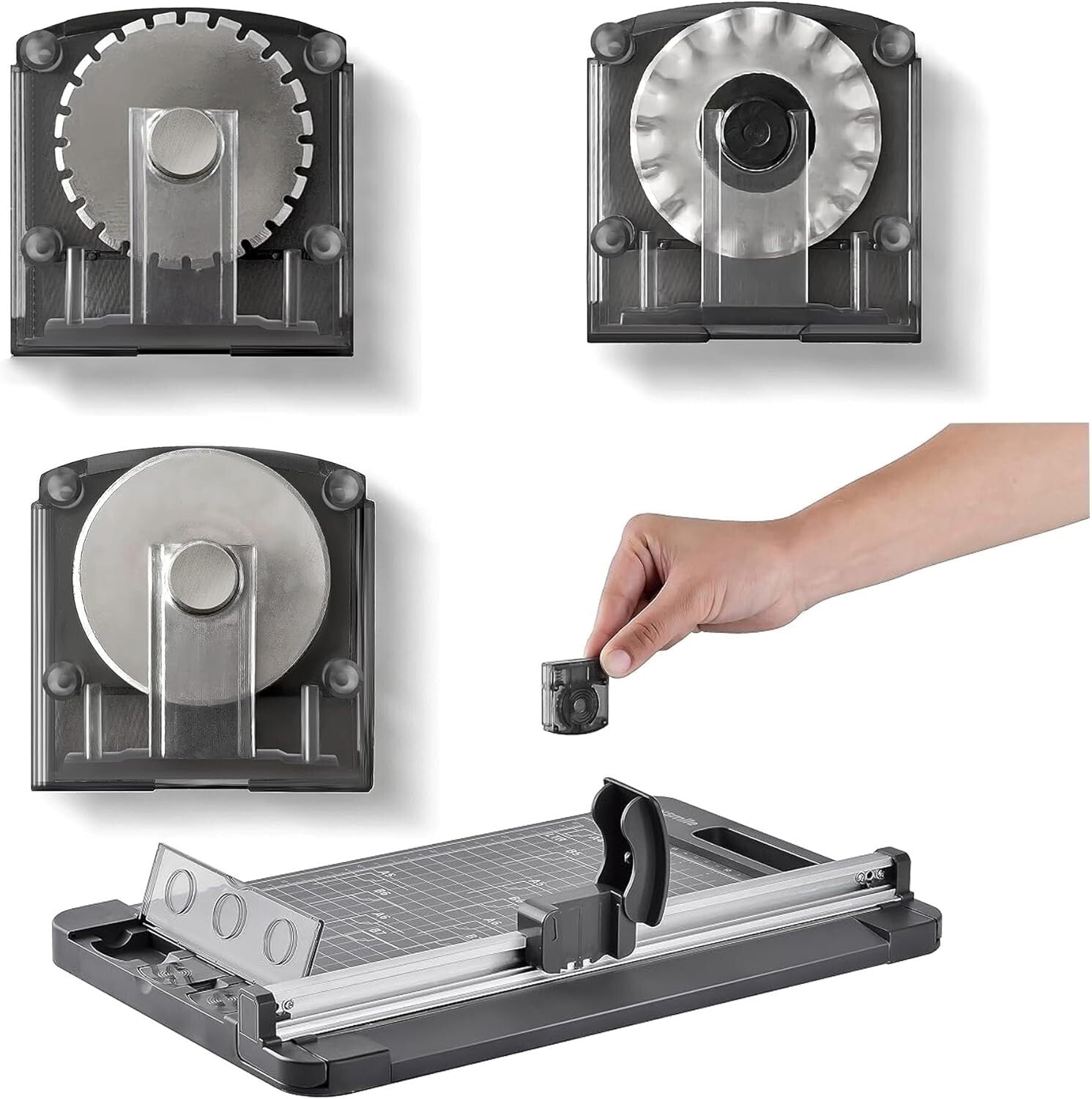 Versatile 3-in-1 Rotary Paper Cutter - 12 Inch Trimmer for Crafting & Office