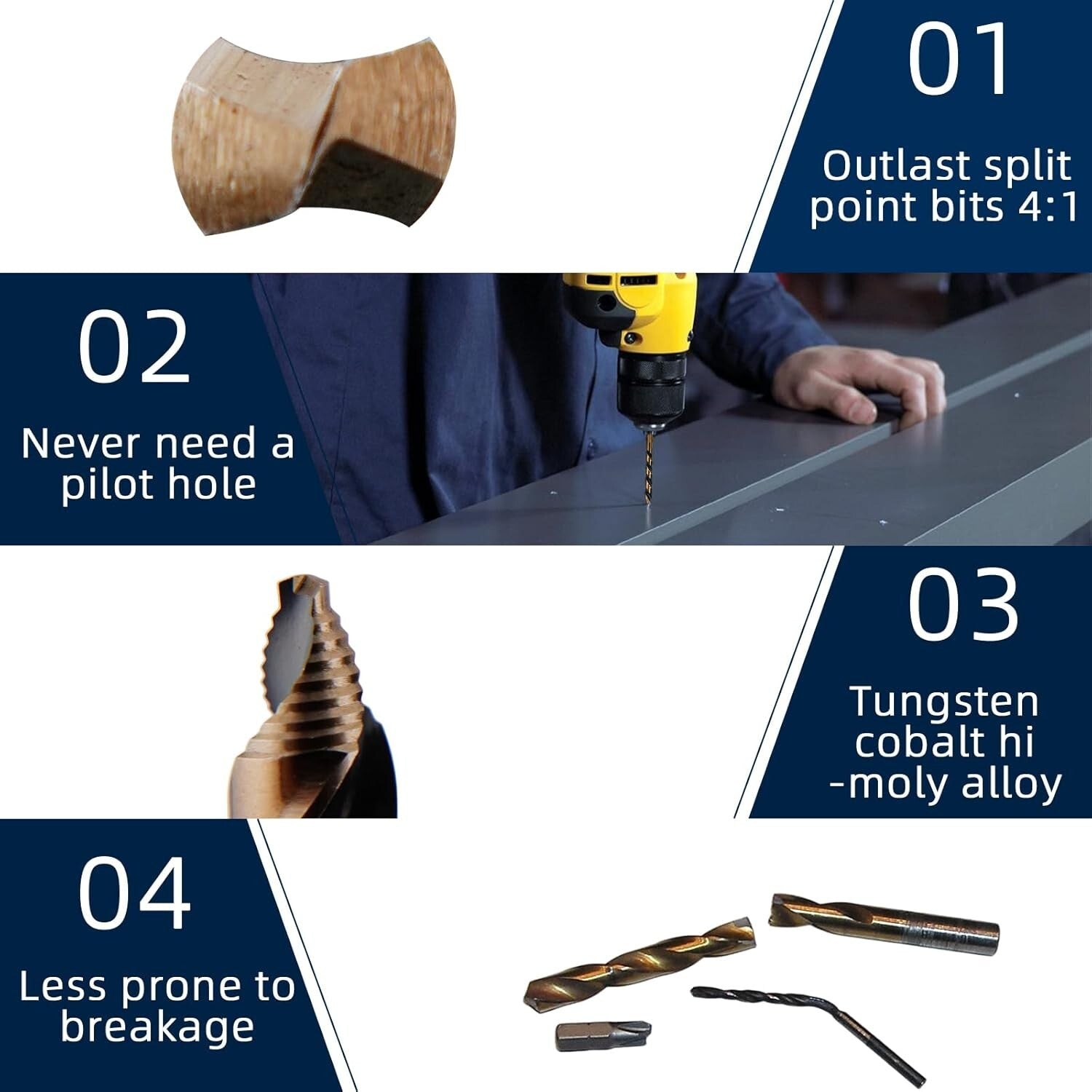 29-Piece High-Speed Cobalt Stubby Drill Bit Set for Precision Metal Cutting