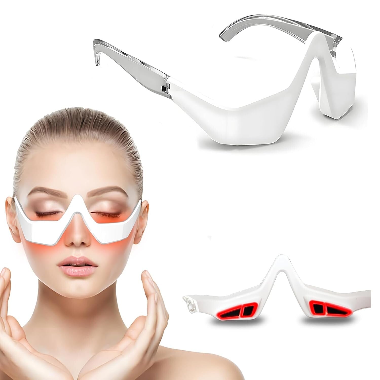 Professional Red Light Glasses for Under Eye Care- Reduce Puffiness and Wrinkles