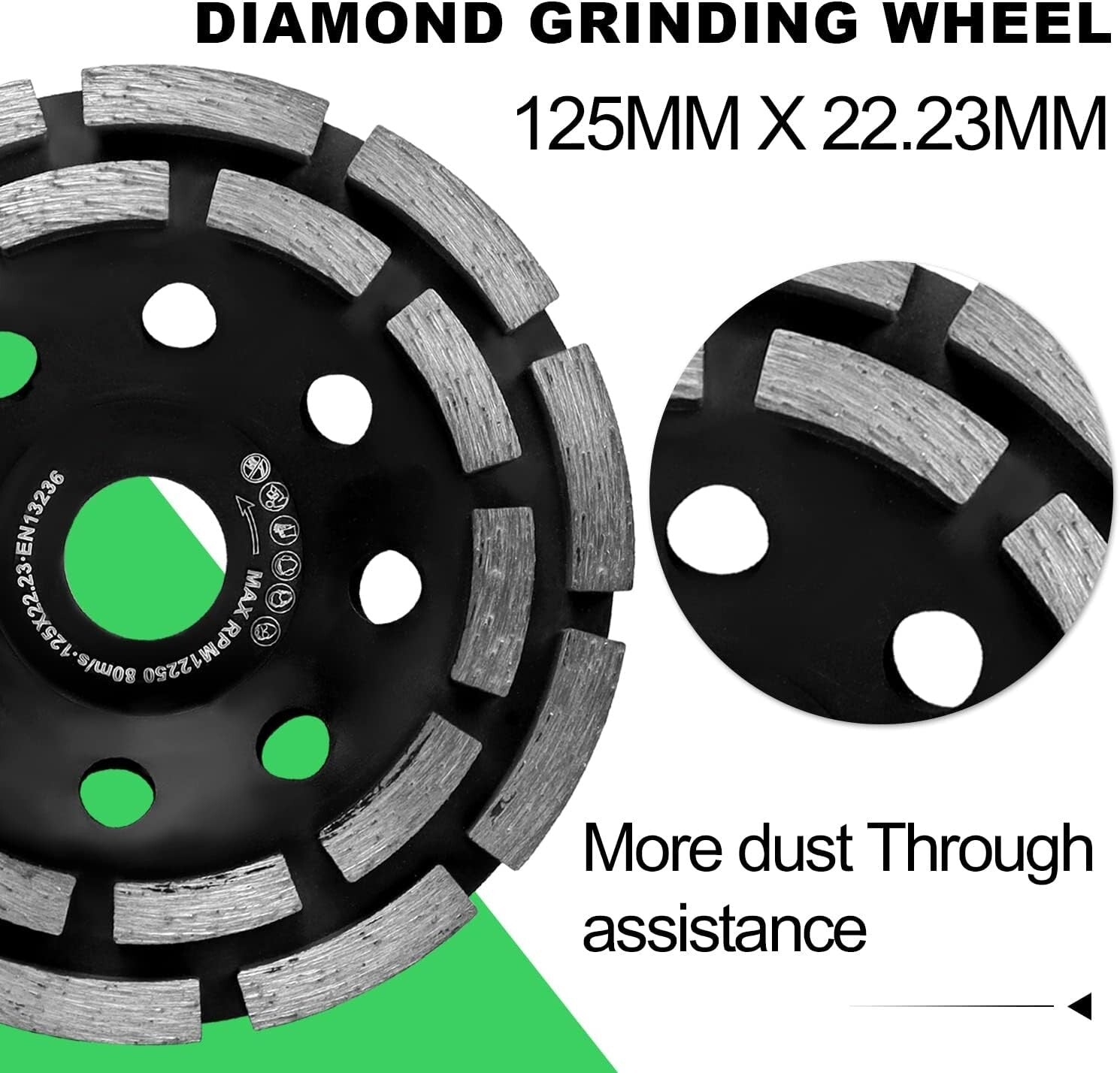 Universal Angle Grinder Dust Shroud & 5-Inch Diamond Grinding Cup for Clean Cuts