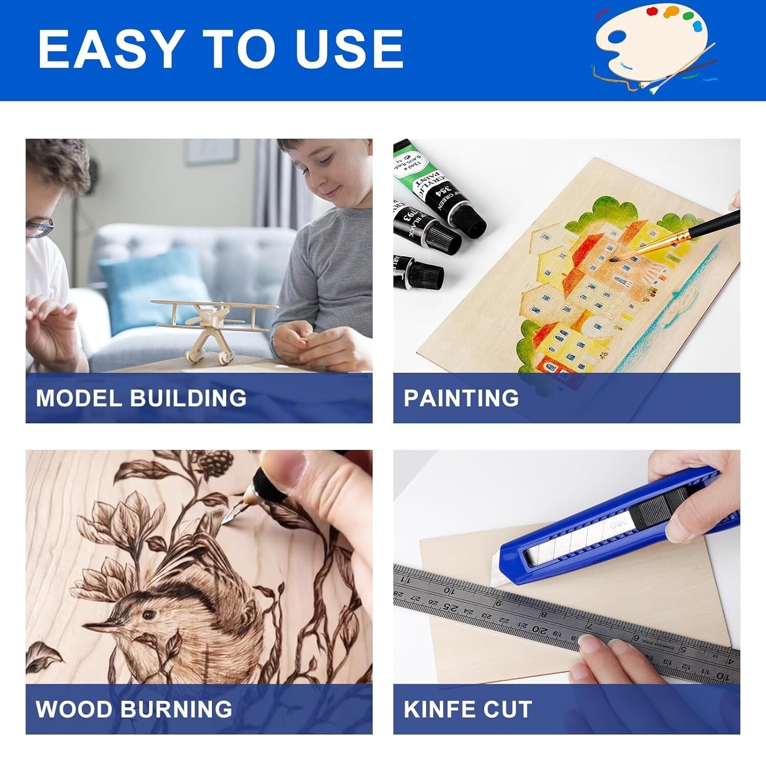 Large 12x24 Unfinished Wood Sheets - Ideal for Modeling & Creative Projects