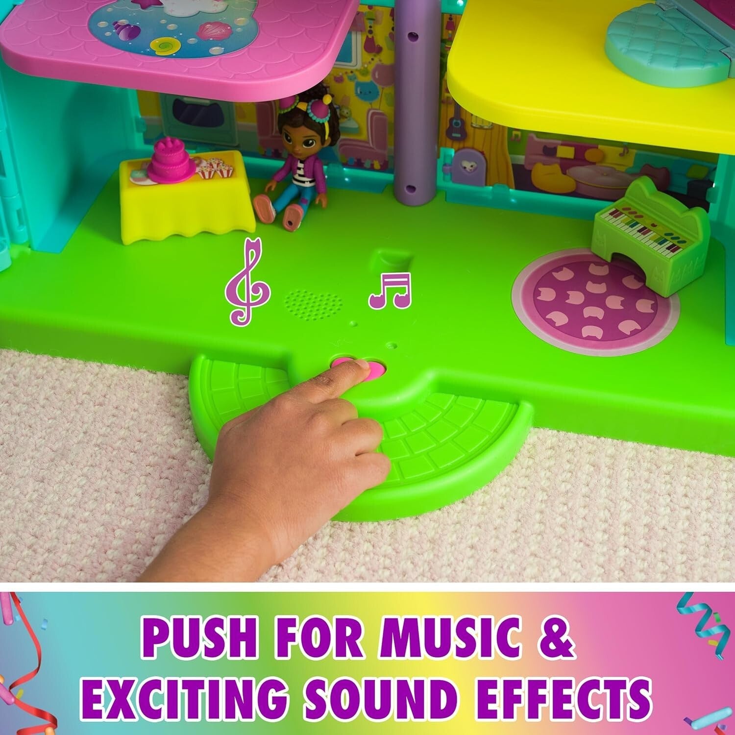 Gabby's 14-Pc Interactive Dollhouse Set - 25-Inch Celebration Toy for Kids