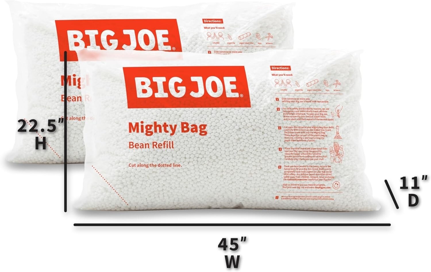 Refresh Your Home Decor with 100L Vegan Polystyrene Beans - 2-Pack Refill