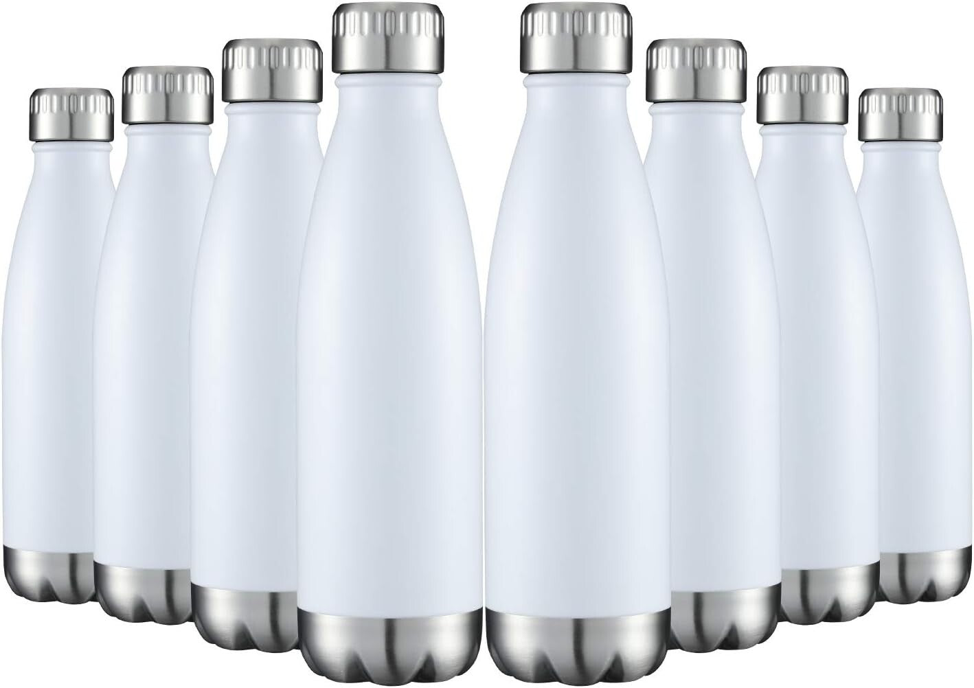 Vacuum Insulated 17oz White Water Bottles - Perfect for Outdoor Adventures