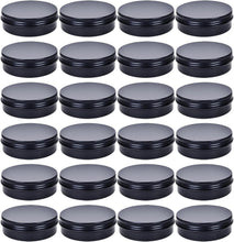 Load image into Gallery viewer, 50 Pack of 4oz Black Aluminium Tins with Screw Lids - Perfect for Crafts
