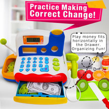 Load image into Gallery viewer, Engaging Toy Cash Register with Sound, Play Money &amp; Grocery Items for Kids