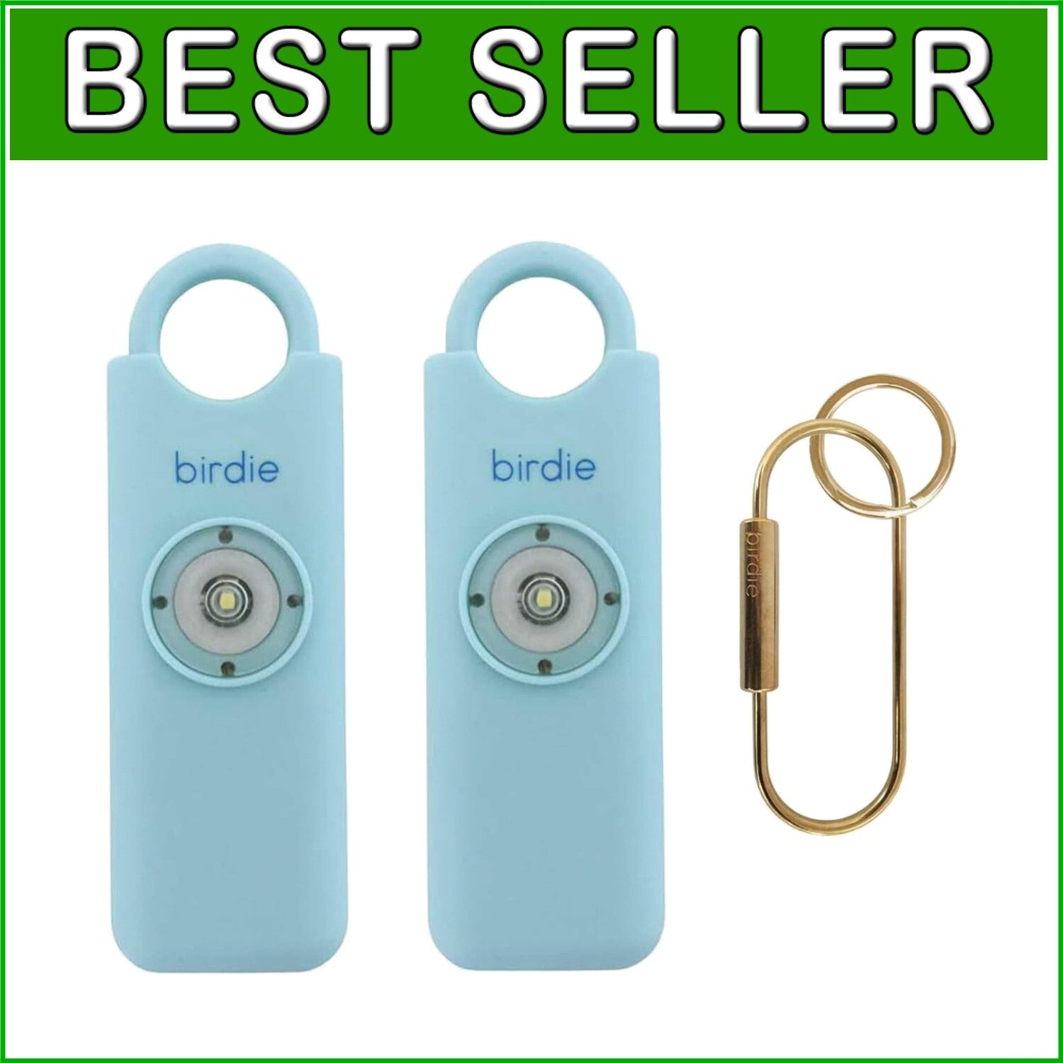LOUD Aqua Personal Safety Alarm for Women - 2 Pack with Keychain & Strobe Light