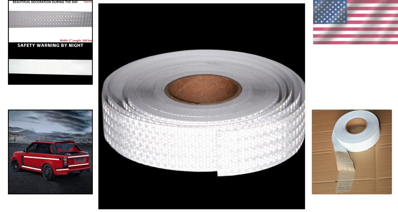 Durable Non-Fading Reflective Tape 2'' x 68 FT for Enhanced Outdoor Safety