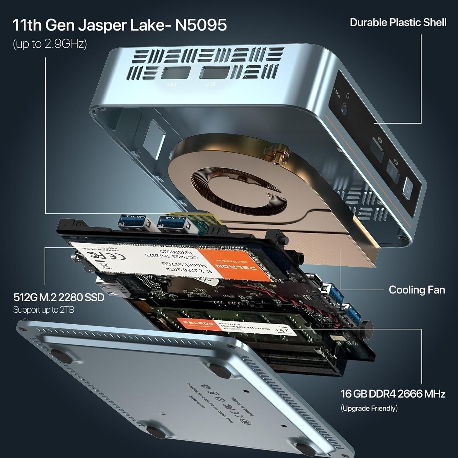 4K HD Intel Mini Desktop - 11th Gen, 16GB RAM, Dual HDMI, Fantastically Compact