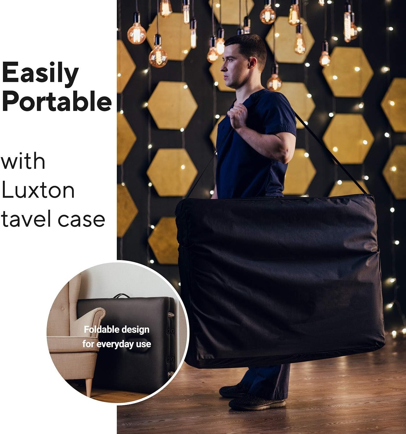 Foldable Massage Bed with Memory Foam Comfort - Complete with Carrying Case