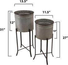 Load image into Gallery viewer, Modern Set of 2 Iron Planters with Stands - Perfect for Your Indoor Jungle