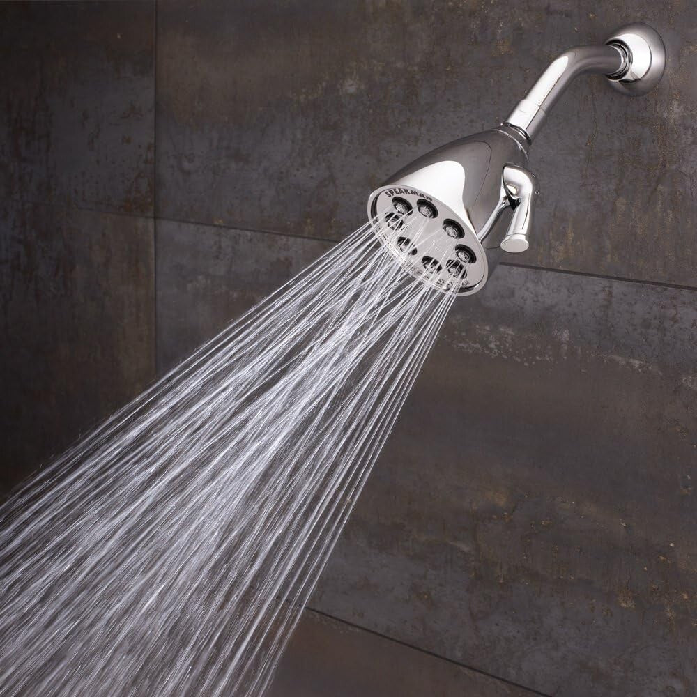 Polished Chrome High Pressure Shower Head with Adjustable Anystream Technology