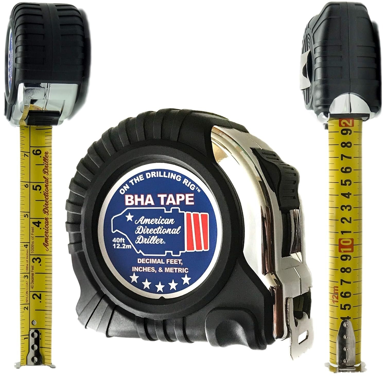 Precision 40-Foot Measuring Tape: Extra Wide Blade with Metric & Imperial Scales