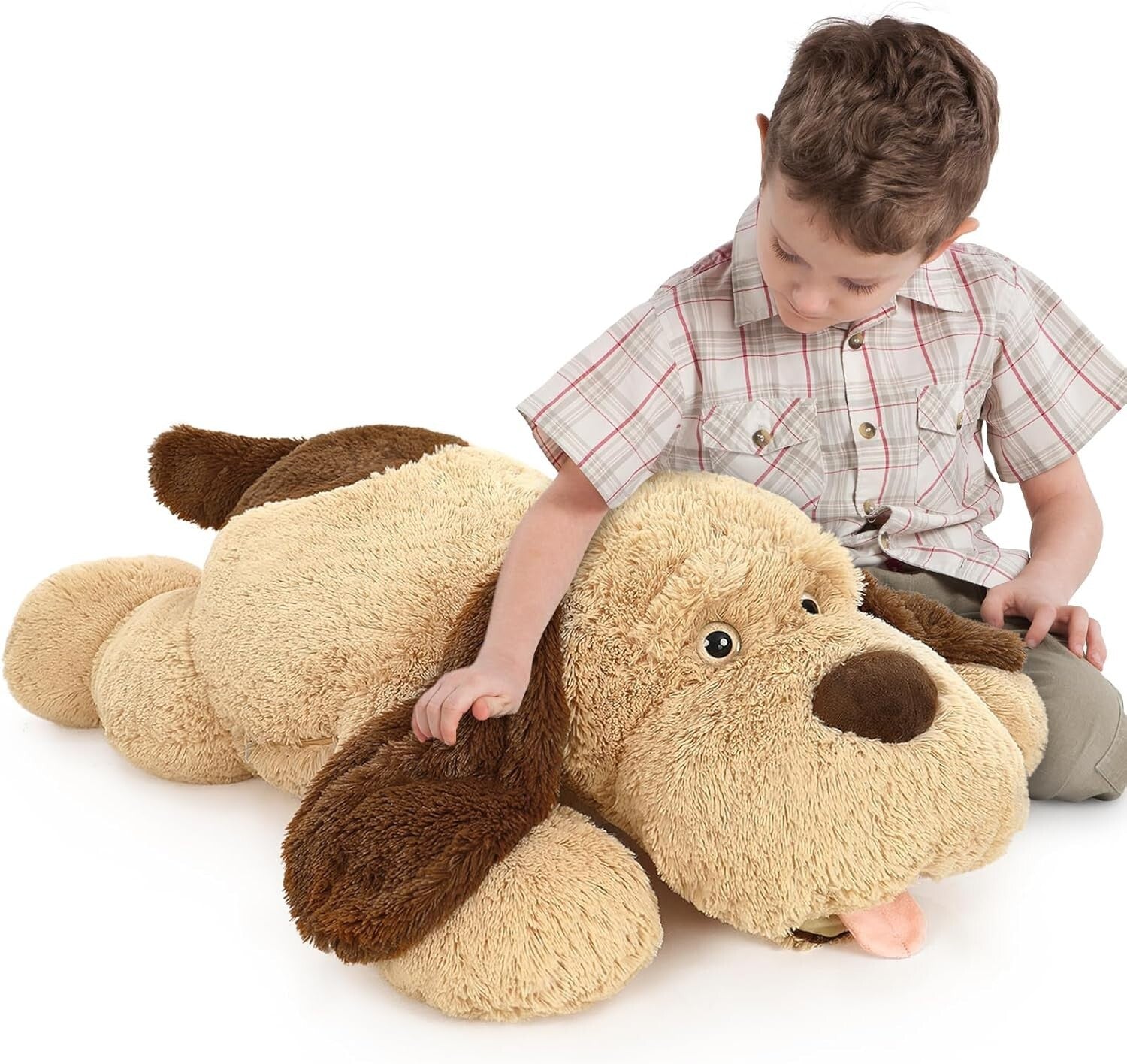 Oversized 40-Inch Brown Dog Plush Toy – Ultimate Comfort for Kids' Rooms
