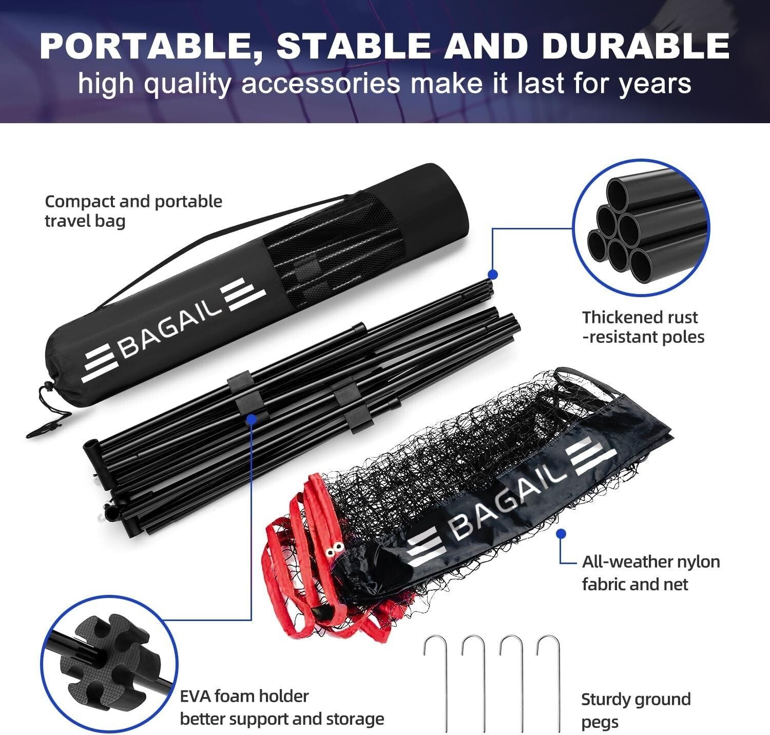 Durable 14ft Adjustable Sports Net - Perfect for Badminton, Tennis, and More