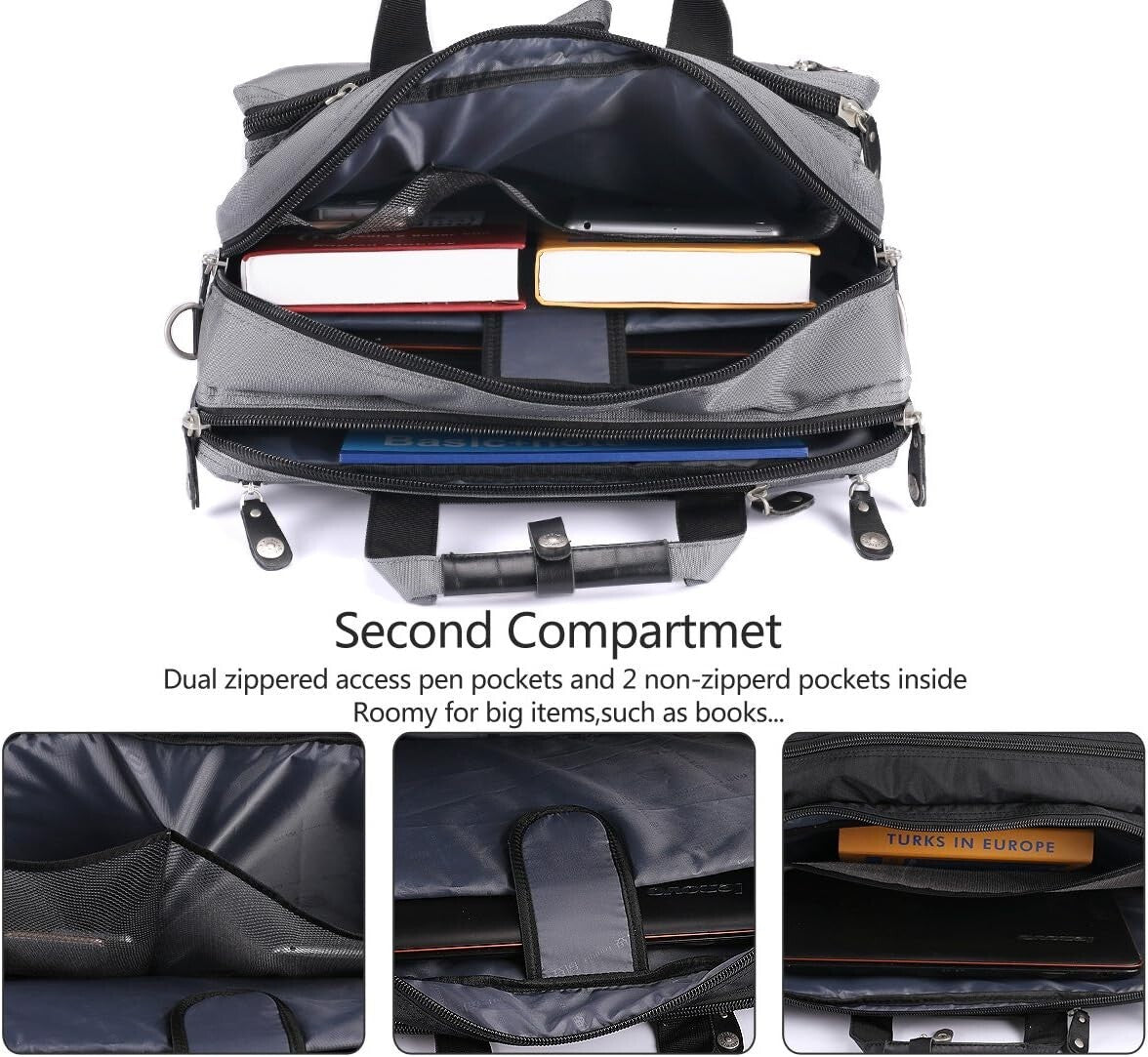 Versatile 18.4 Inch Convertible Laptop Briefcase Backpack & Messenger Bag