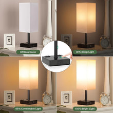 Load image into Gallery viewer, Compact Touch Nightstand Lamps Set with USB-C Ports &amp; AC Outlets - Modern Decor