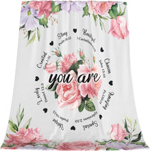 Load image into Gallery viewer, Inspirational Floral Throw Blanket 80"x60" - Perfect Christian Gift for Women