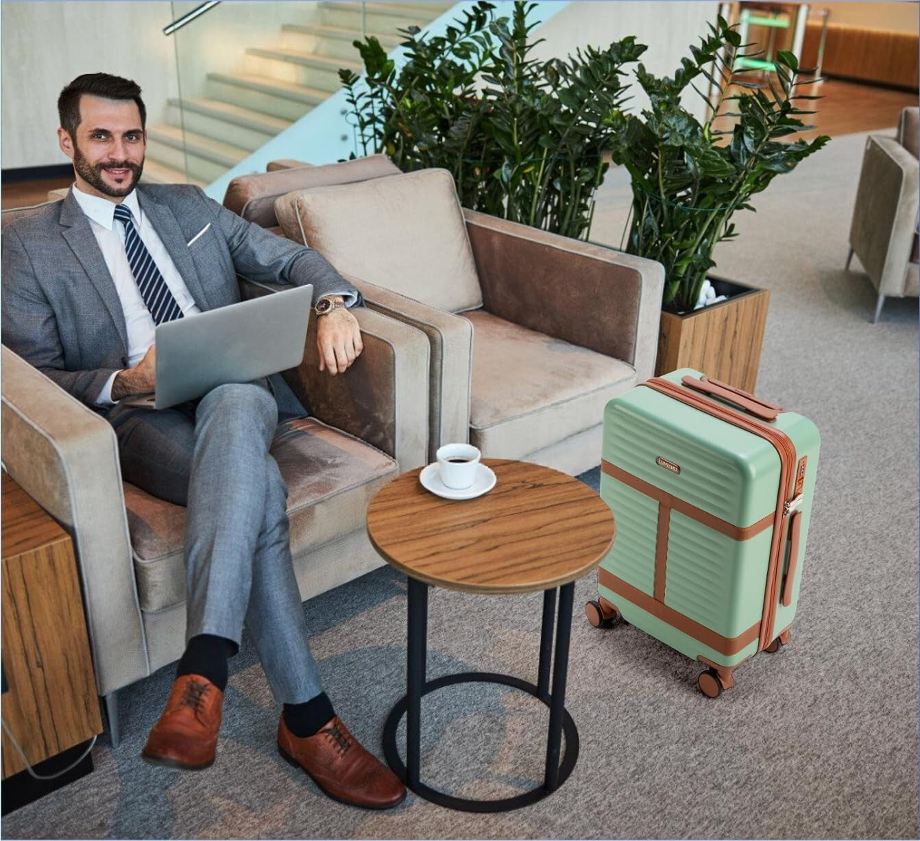 Durable 20 Inch Hardshell Carry On with Integrated 18 Inch Backpack & Organizer