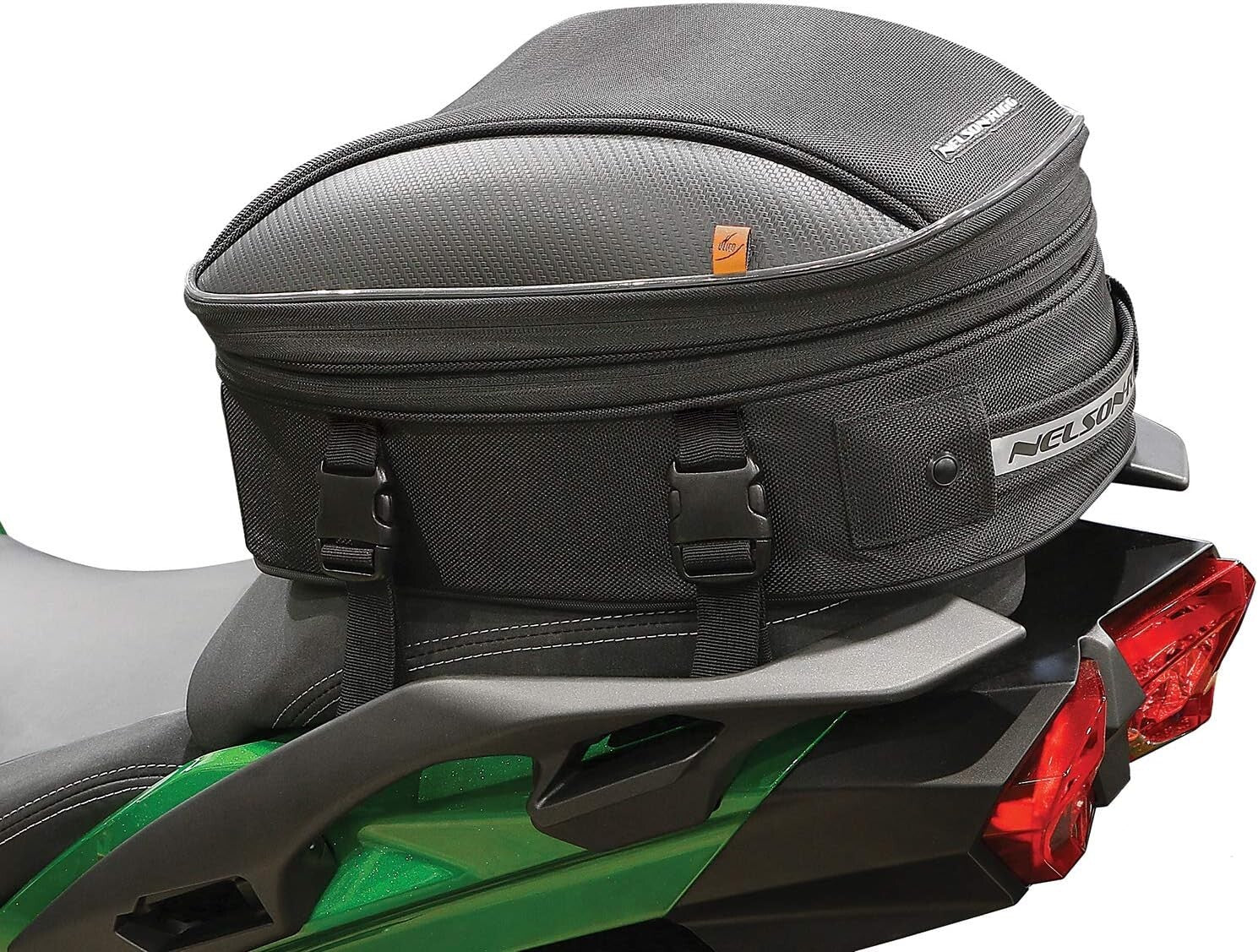 Black Commuter Sport Motorcycle Tail Bag – Waterproof with Reflective Accents