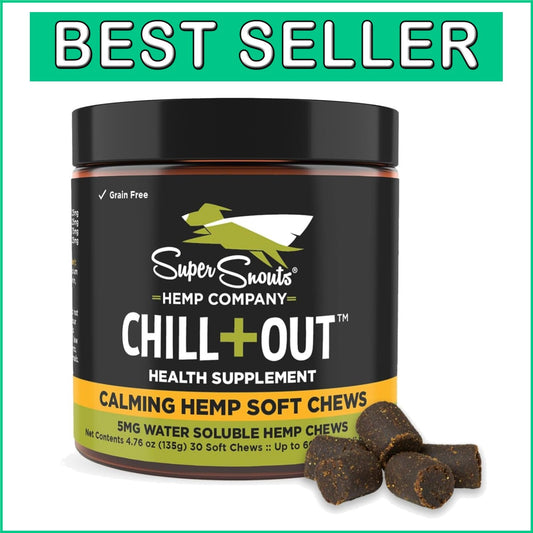 Organic Calming Pet Chews with Hemp & L-Tryptophan – 30 Beef Liver Soft Chews