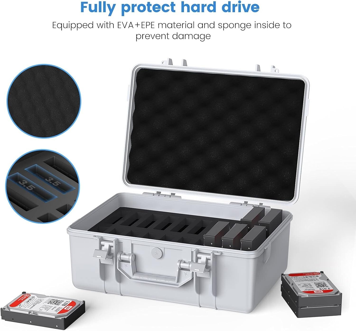 Durable Multi-Protection 3.5-Inch Hard Drive Carrying Case - 20 HDDs Capacity