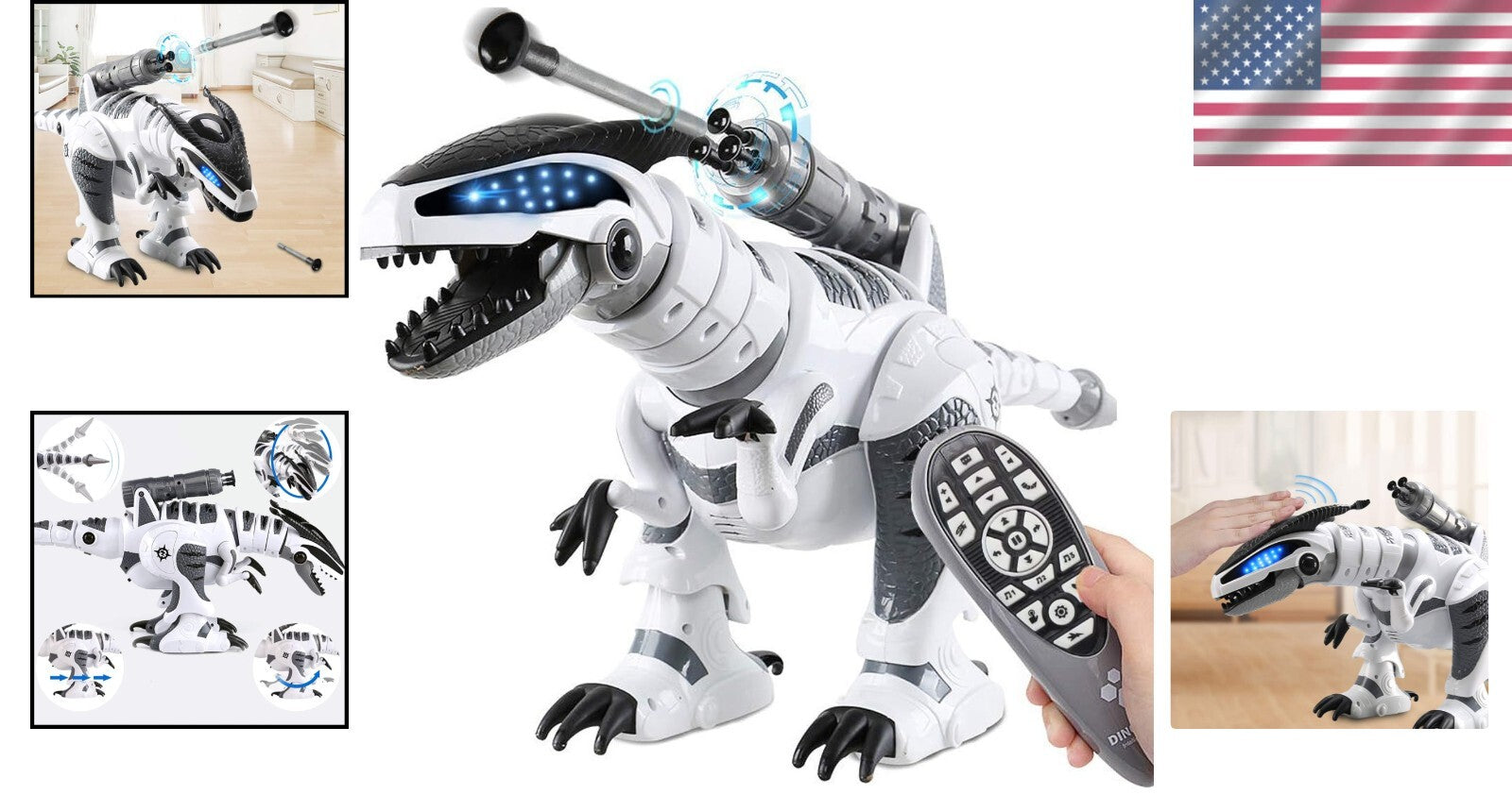 Multi-Function Remote Control Dinosaur Toy with Combat Mode & Touch Interaction
