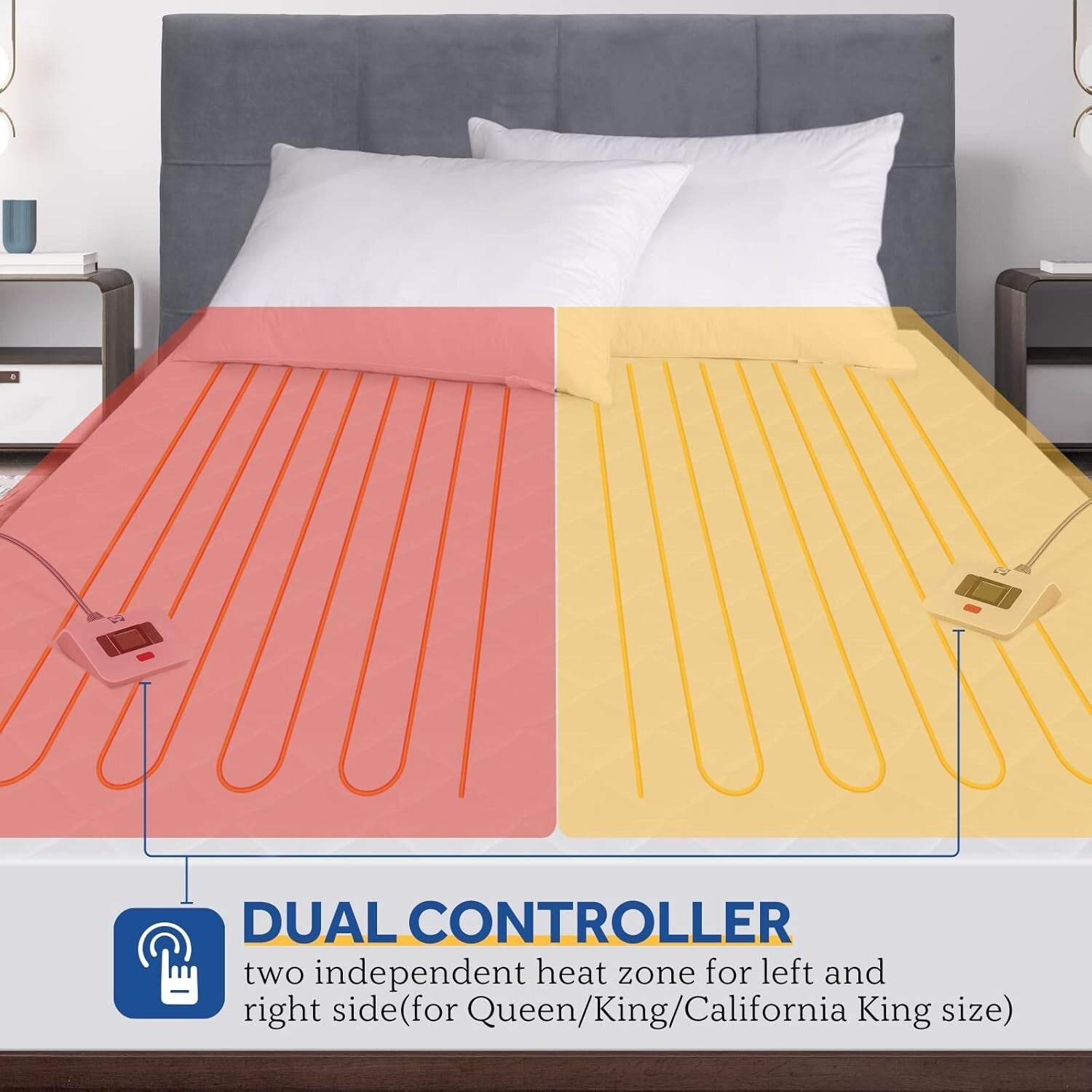 Premium Waterproof Heated Mattress Pad - Dual Control & 12 Hour Auto Shut Off