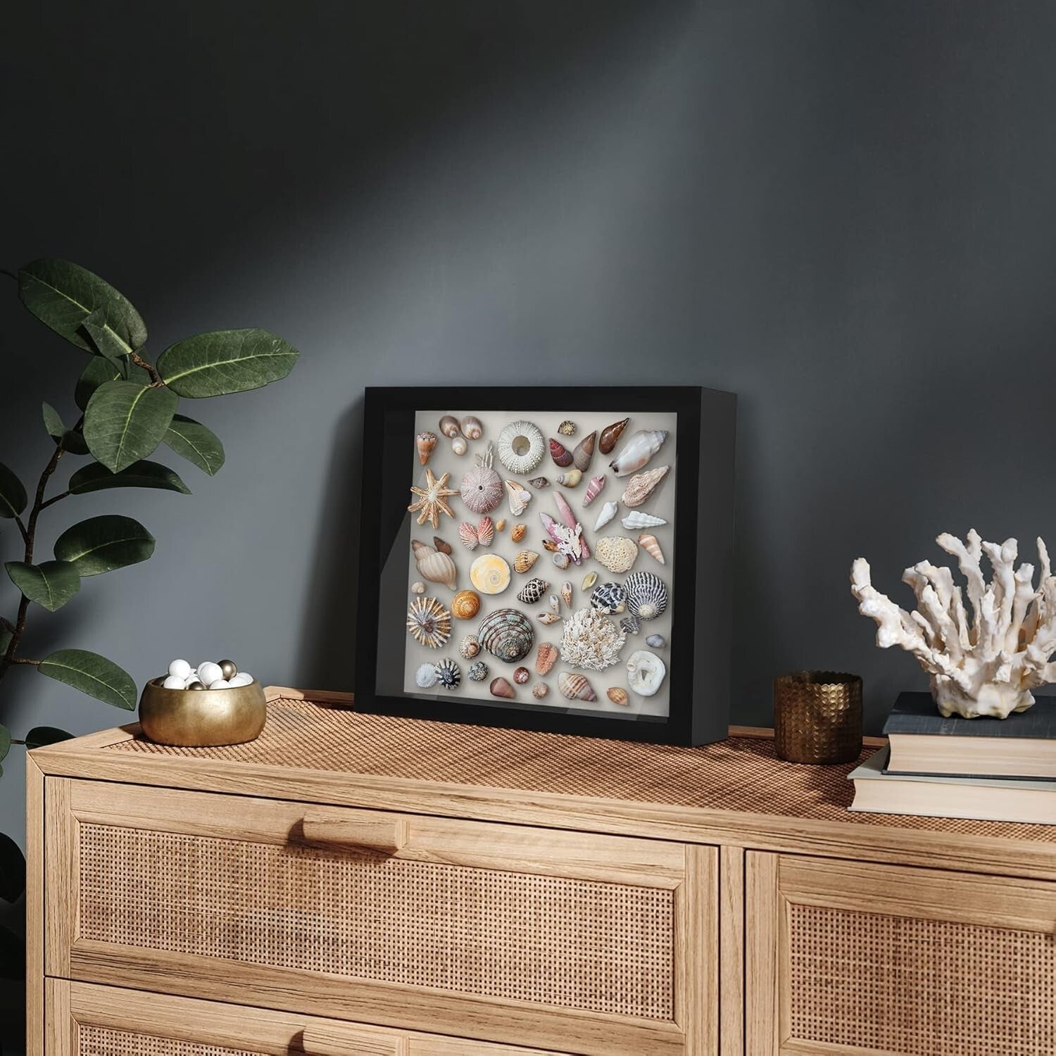 Elegantly Crafted 11x11 Shadow Box Frame - Shatter-Resistant Glass & Felt Back