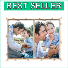 Load image into Gallery viewer, Versatile 4x6 Double Picture Frame with Gold Lacquered Finish and Branch Motif