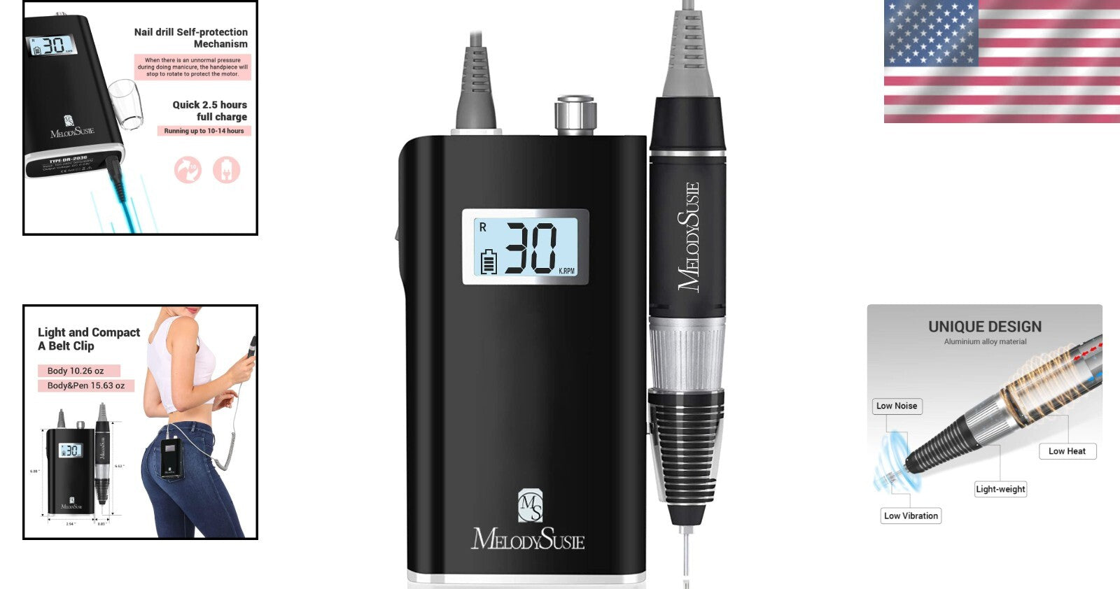 Versatile Rechargeable Nail Drill with Automatic Safety and High Quality Torque