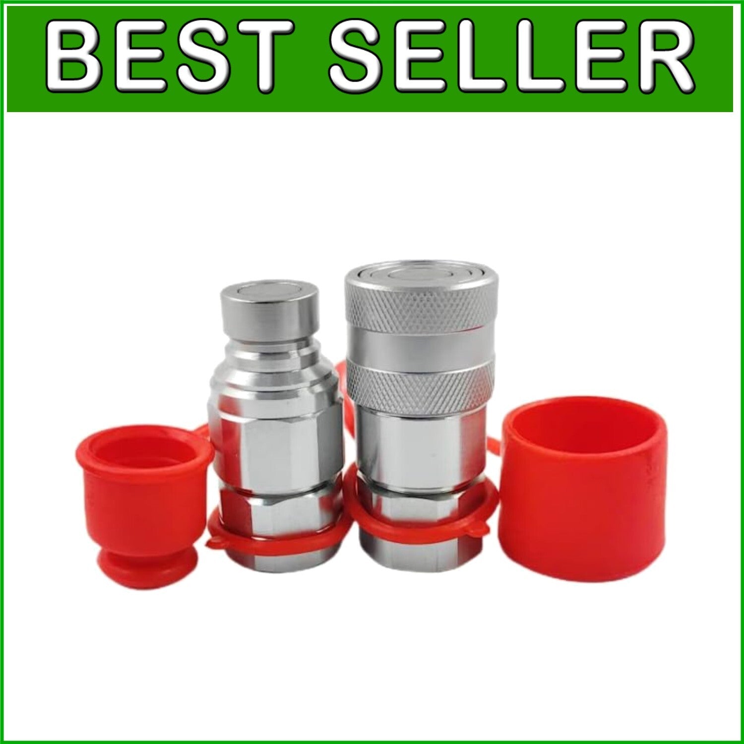 Compact 1/2" SAE-08 Flat Face Coupler - Reliable Quick Connect for Equipment